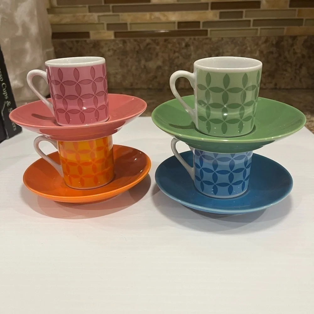 Museo Mundo Espresso Cups Set of 4 2007 Museum of New Mexico Mimi Robinson NIB